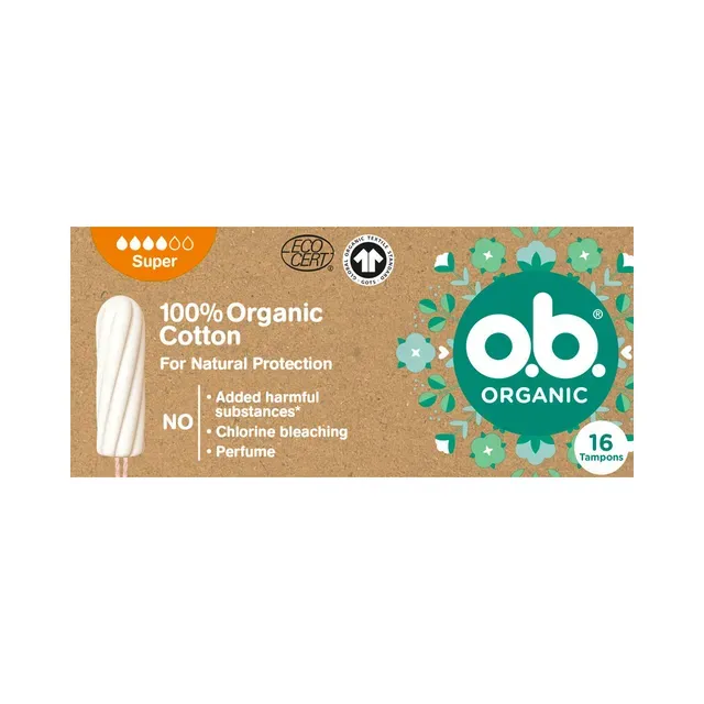 Tampoon Organic super, O.B., 16 tk