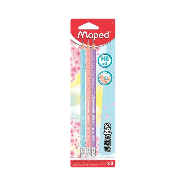 Pliiats Pastel HB kummiga, MAPED, 1tk