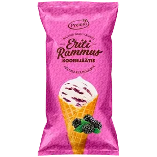 Koorejäätis põldmarjamoosiga, ERITI RAMMUS, 110 g