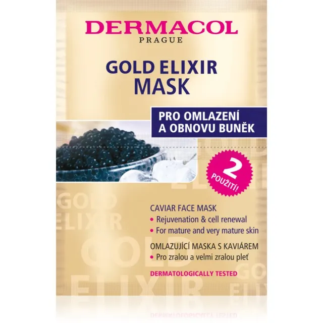 Dermacol Gold Elixir Näomask kaaviariga 2x8 g