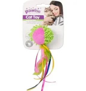 Mänguasi kassile, värviline pall sulgedega Meow Meow Life-Ball with Tail (Pawise)