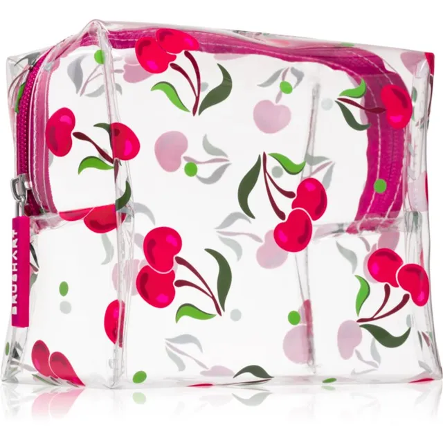BrushArt Accessories Transparent cosmetic bag Läbipaistev meigikott Sweet Cherry 15 x 14 x 9 cm 1 tk