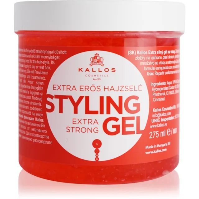 Kallos KJMN Extra Strong Styling Gel Eriti tugev geel juustele 275 ml