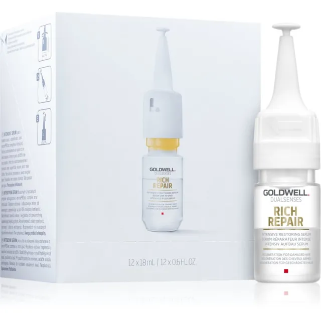 Goldwell Dualsenses Rich Repair Intensiivne taastav seerum kuivadeleja kahjustatud juustele 12 x 18 ml
