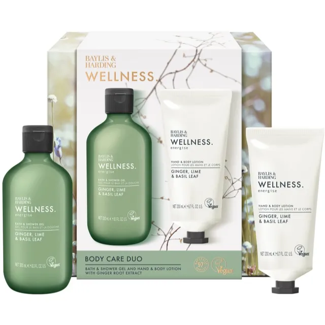 Baylis & Harding Wellness. Energise Kinkekomplekt kehale Ginger, Lime & Basil Leaf