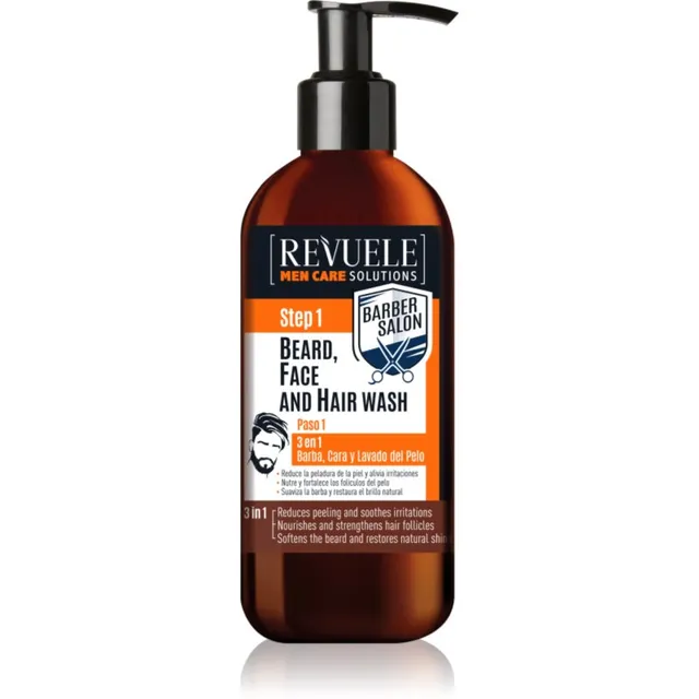 Revuele Men Care Solutions Barber Salon Habeme ja juuste šampoon kolm-ühes 300 ml