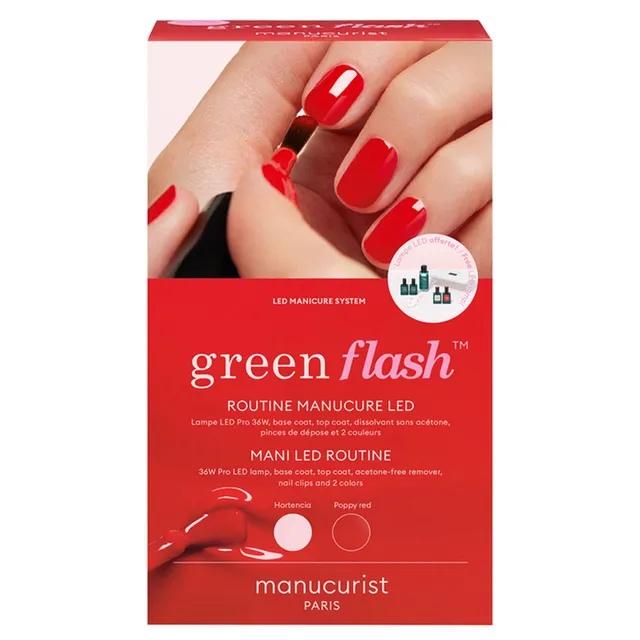 MANUCURIST Green Flash Led Nail Polish Hortencia & Poppy Red komplekt