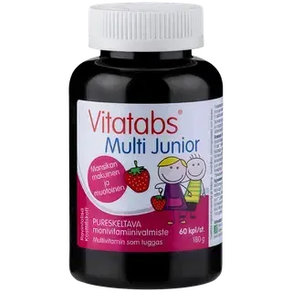 Maasikamaitselised multivitamiinid lastele N60, VITATABS, 60 tbl