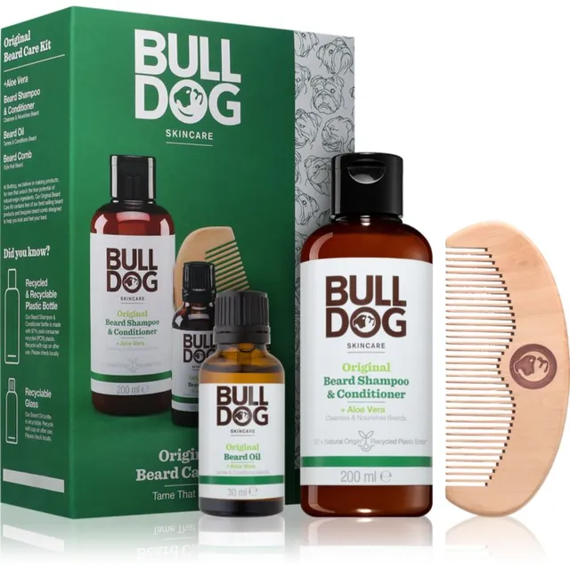 Bulldog Original Beard Care Kit Kinkekomplekt meestele Peach Wood 10,4 cm