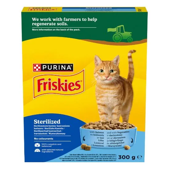 Friskies kuiv kassitoit Steril lõhega 300g