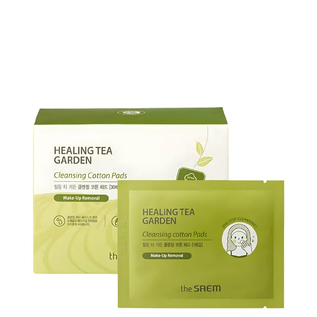 THE SAEM Healing Tea Garden Green Tea Cleansing Cotton Pads 30pcs