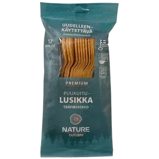 Lusikas puitkiust, korduvkasutatav, NATURE LINE, 12 tk