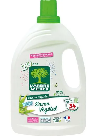 Larbre Vert pesugeel taimse seebiga 1,53 L 34 pesukorda