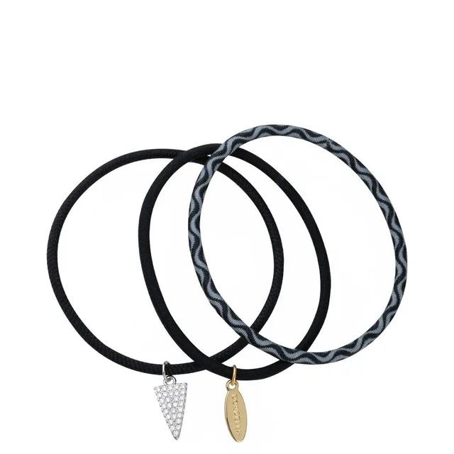 DONDELLA Premium Elastic Grey & Black Hair Ring x3