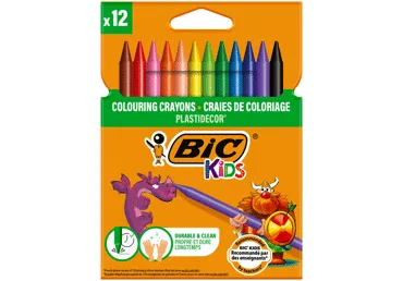 Värvilised kriidid BIC PLASTIDECOR 12tk