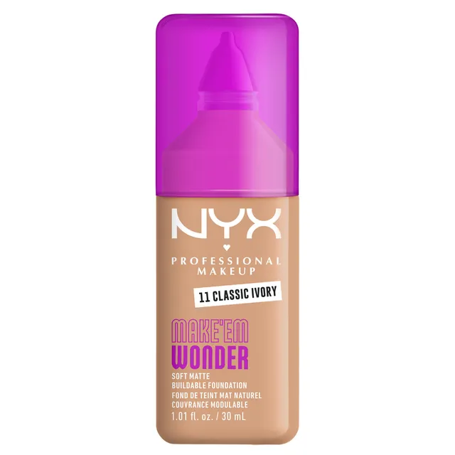 NYX Make Em Wonder Soft Matte Buildable Foundation No.11 Classic Ivory 30ml