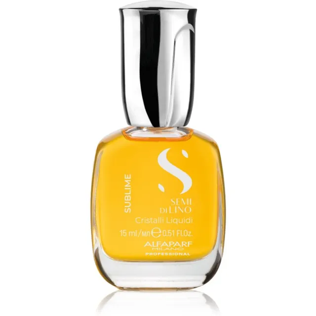 Alfaparf Milano Semi di Lino Sublime Cristalli Niisutav õli säravate ja pehmete juuste jaoks White Box 15 ml