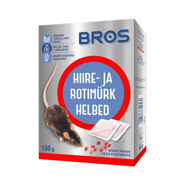 Hiire- ja rotimürk helbed, BROS, 100 g