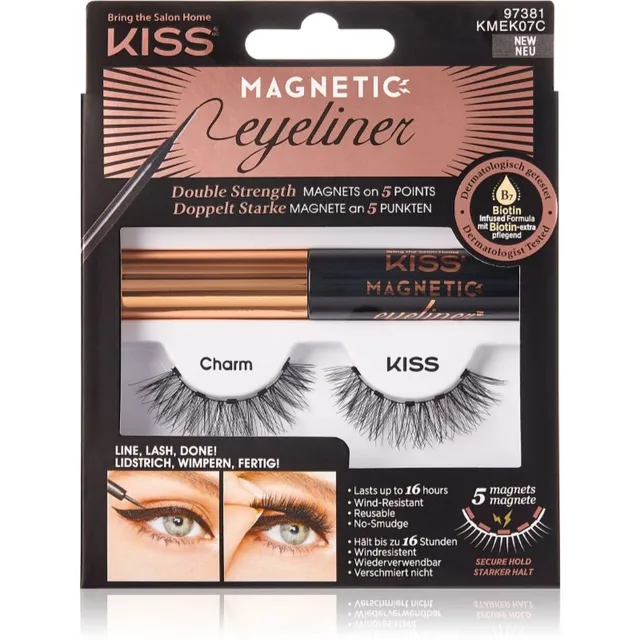 KISS Magnetic Eyeliner & Eyelash Kit Magnetripsmed 07 Charm 1 paar