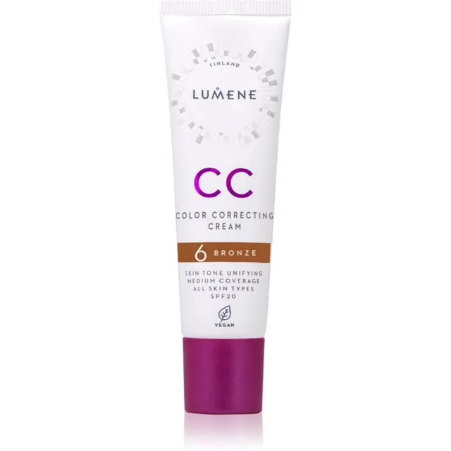Lumene CC Color Correcting Cream CC kreem ühtlaseks nahatooniks SPF 20 varjund 6 Bronze (Neutral) 30 ml