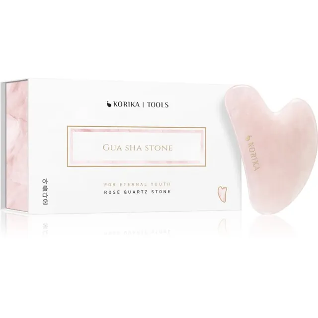 KORIKA Tools Gua Sha Green Jade Stone Massaaživahend näole Gua Sha Quartz Pink 1 tk