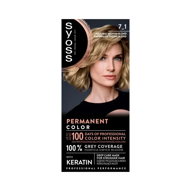 Püsivärv Color 7-1 Keskmine Loomulik Blond, SYOSS, 1 tk
