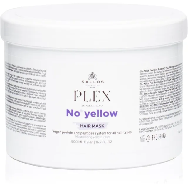 Kallos Plex No Yellow Juuksemask kollaste toonide neutraliseerimiseks 500 ml
