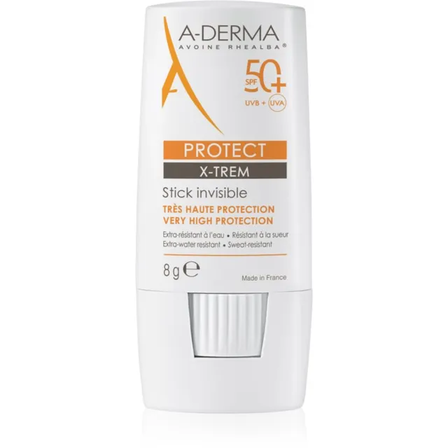A-Derma Protect X-Trem Invisible Stick Päikesekaitsepulk tundlike piirkondade jaoks SPF 50+ 8 g