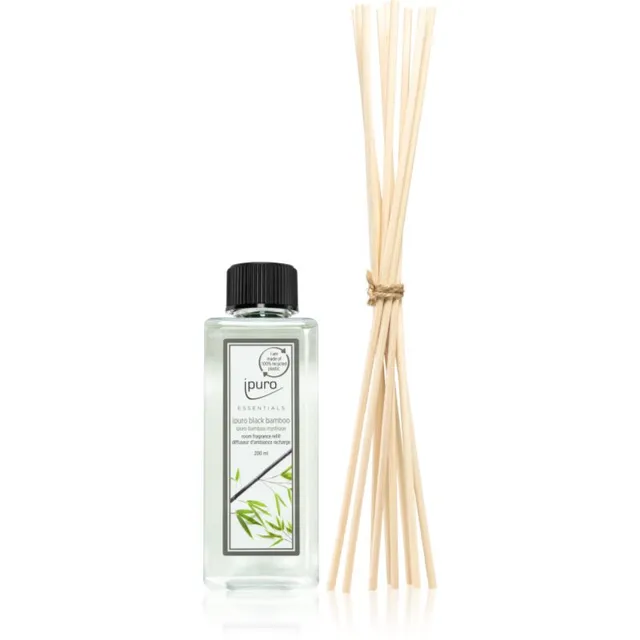 ípuro Essentials Black Bamboo täide aroomihajutitele + varupulgad aroomihajutile 200 ml