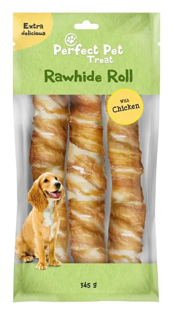 Perfect Pet Roll koera närimispulk, kana, 3 tk, 345 g