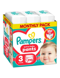 Pampers Active Baby Pants Püksmähkmed, Suurus 3, 210 tk