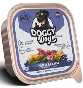 DOGGY Dog koera konserv, uluki- ja lambaliha koos kartuli ja spinatiga, einekausike