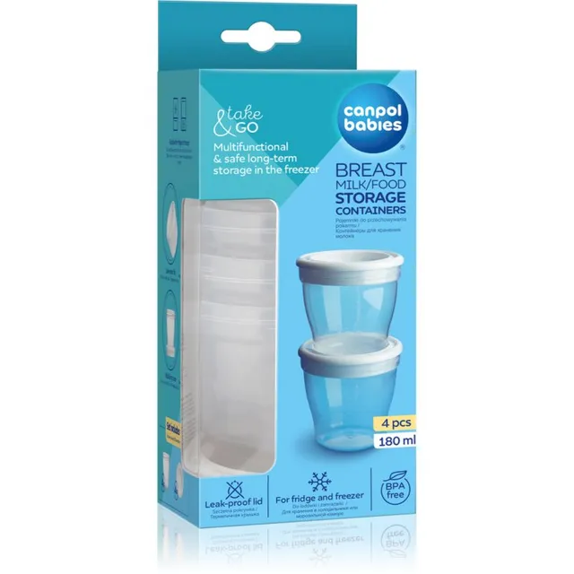 Canpol babies Storage Containers toidunõusid kaanega 4x180 ml