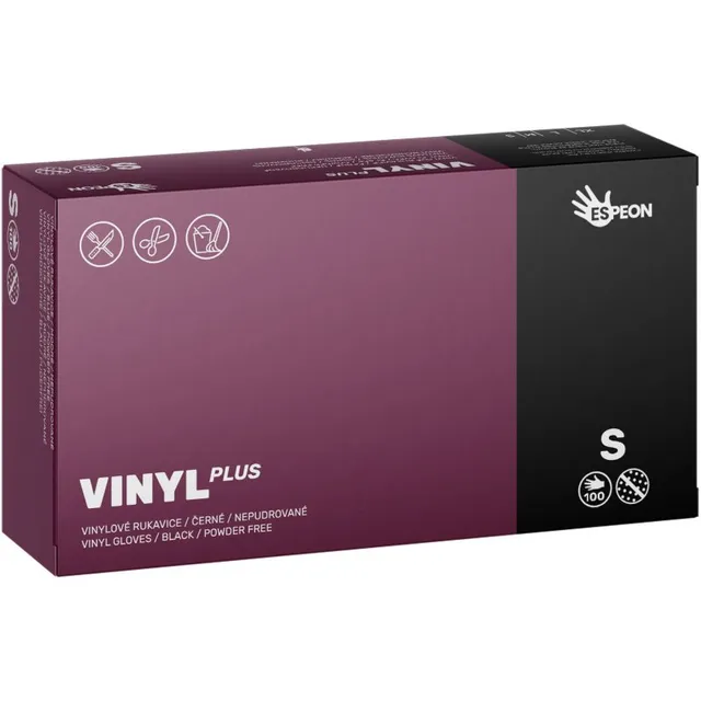Espeon Vinyl Plus puudrita vinüülkindad suurus S 100 tk