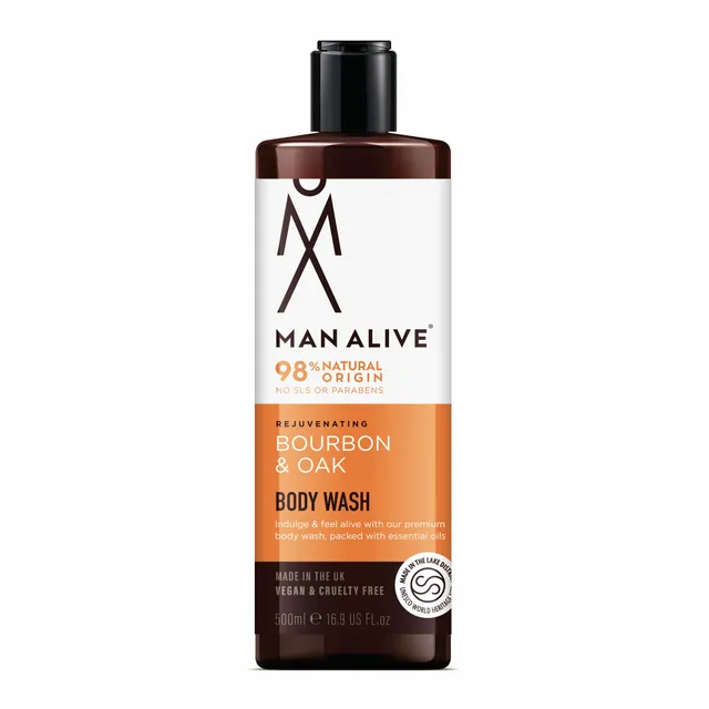 Man Alive Body Wash Bourbon & Oak