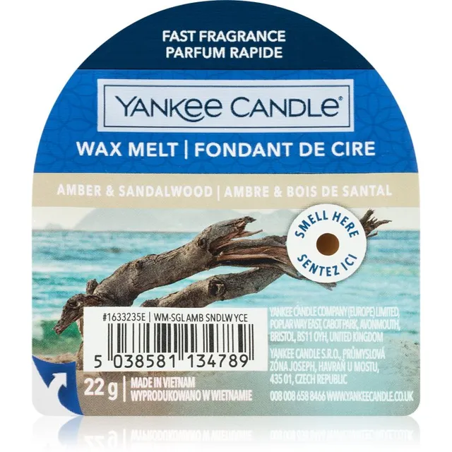 Yankee Candle Amber & Sandalwood sulatusvaha 22 g
