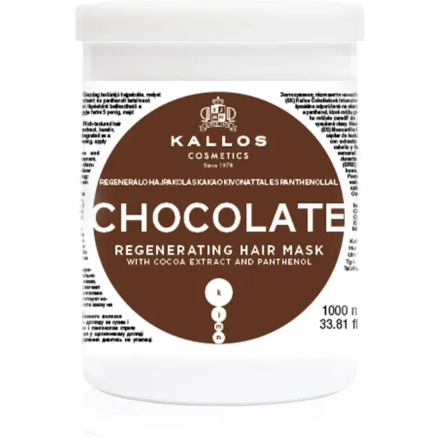 Kallos Kallos Classic Chocolate Taastav mask kuivadeleja kahjustatud juustele 1000 ml
