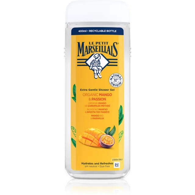 Le Petit Marseillais Mango BIO & Passion Fruit Siidine dušigeel 400 ml