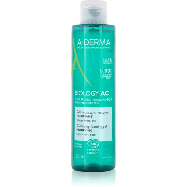 A-Derma Biology AC Puhastav geelvaht rasusele ja kombineeritud nahale 200 ml