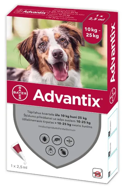 ADVANTIX TÄPILAHUS 500MG+100MG 1ML 2.5ML N1
