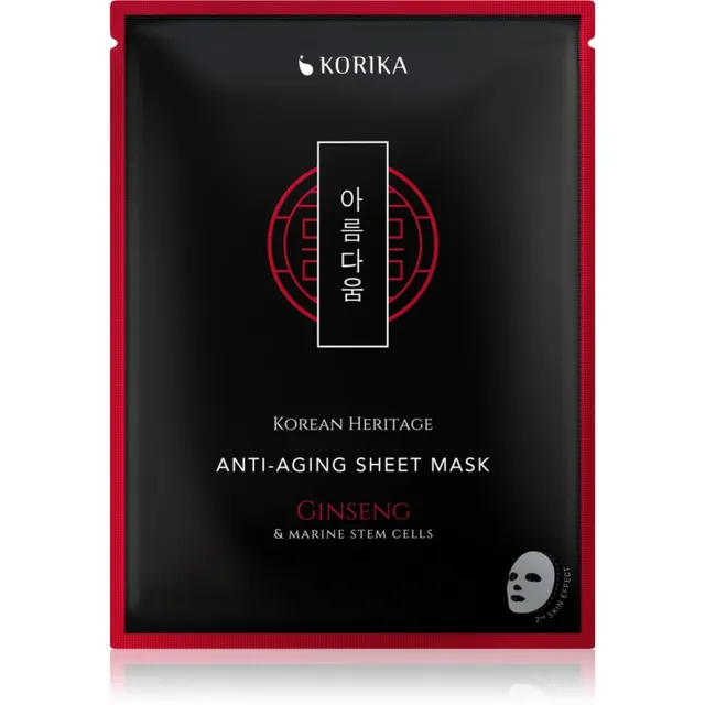 KORIKA Korean Heritage Red Ginseng & Adenosine Anti-aging Sheet Mask Kortsudevastane näo lehtmask 25 g