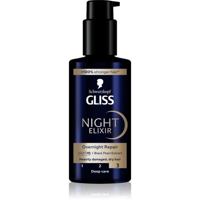 Schwarzkopf Gliss Night Elixir Juustesse jäetav eliksiir kahjustatud juustele 100 ml