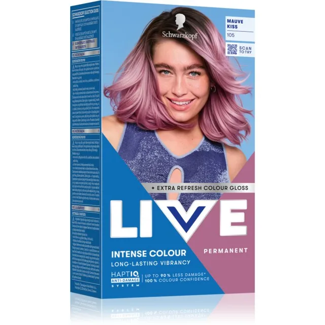 Schwarzkopf LIVE Intense Colour Püsijuuksevärv varjund 105 Mauve Kiss 1 tk