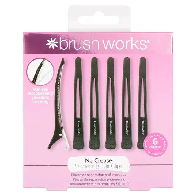 BRUSHWORKS No Crease Sectioning Hair Clips 6pcs