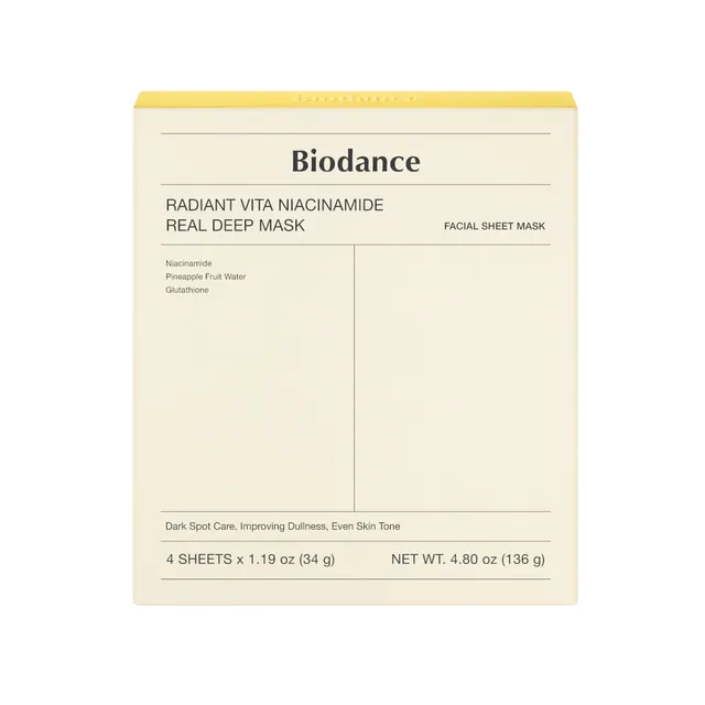 Biodance Radiant Vita Niacinamide Real Deep Mask 1Box