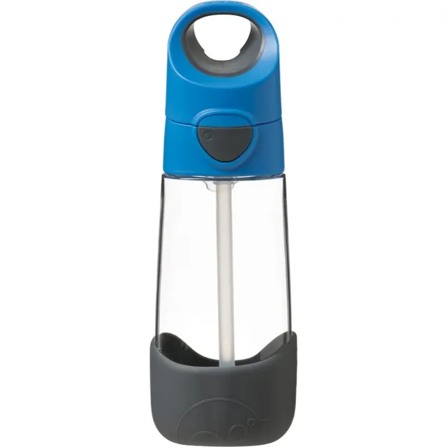 b.box Bottle with Straw pudel kõrrega Blue Gray 1 tk