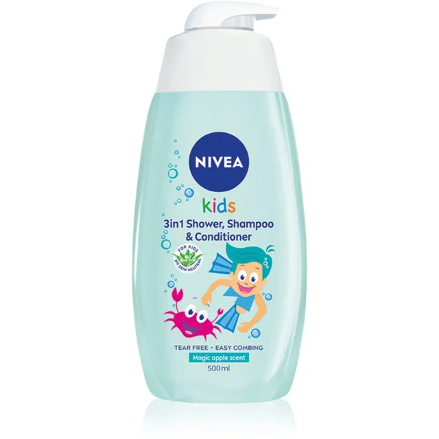 NIVEA Kids Magic Apple Mahe dušigeel ja šampoon lastele kolm-ühes 500 ml