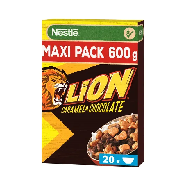 Teraviljahelbed šokolaadi ja karamelliga Lion, NESTLÉ, 600 g