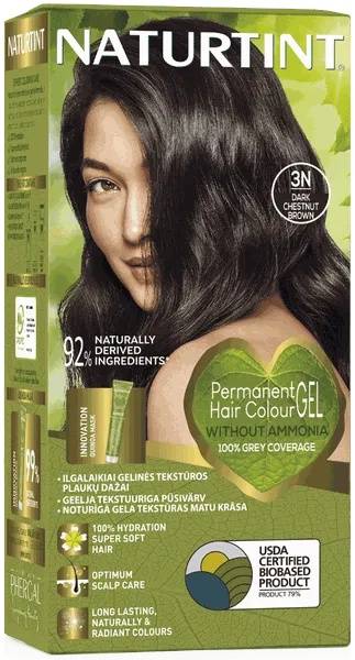 NATURTINT® kauapüsiv ammoniaagivaba juuksevärv, DARK CHESTNUT BROWN 3N