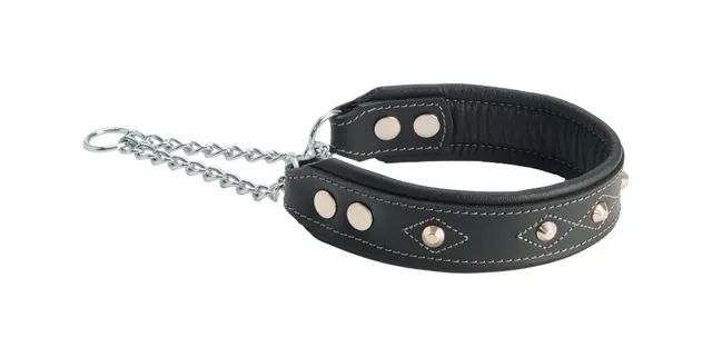 Feel poolpoov nahast kaelarihm Rivet, 4 x 35-50 cm, must